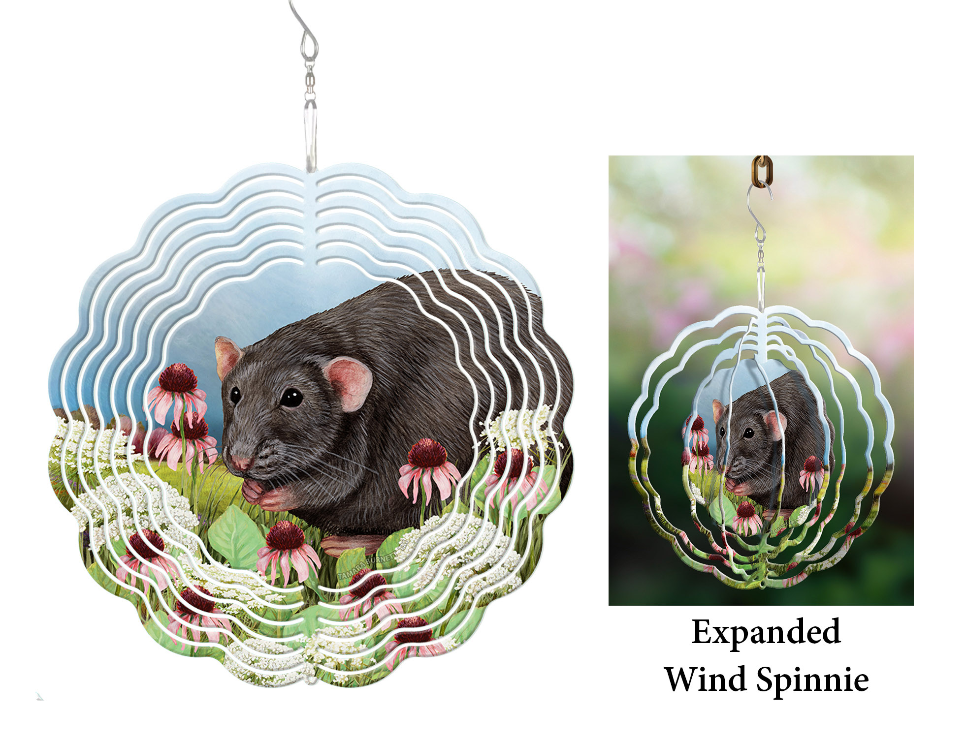 An image of product 30121 - Rat (Light Cream Solid) - Wind Spinner